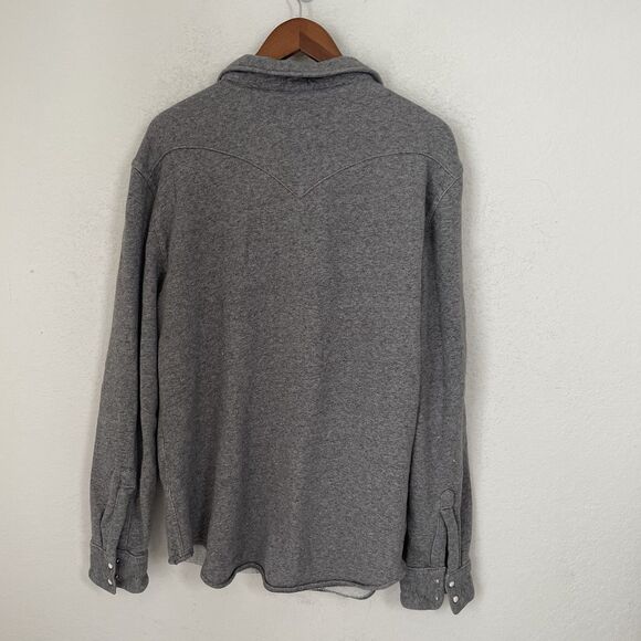 Levi's Knit Shacket Mens XL Gray Casual Comfy Retro 90s Y2K Button Snap - Picture 2 of 8